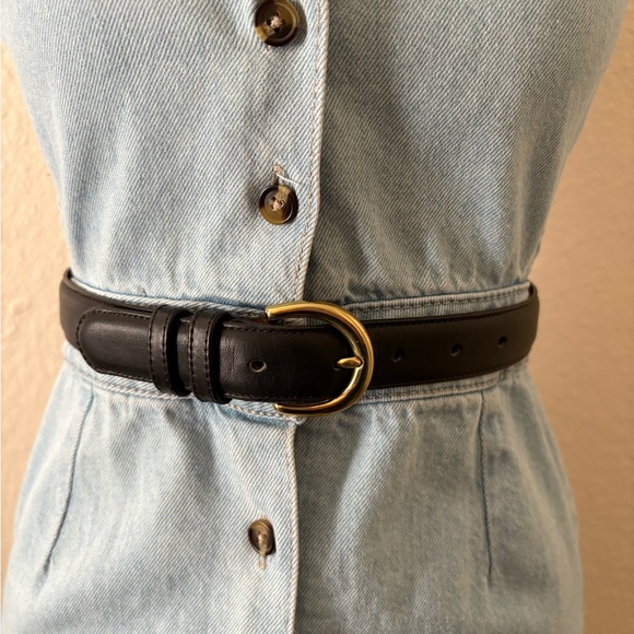 Coach Accessories - Vintage COACH Black Cowhide Leather & Brass Belt Women's Size SMALL 8400 USA